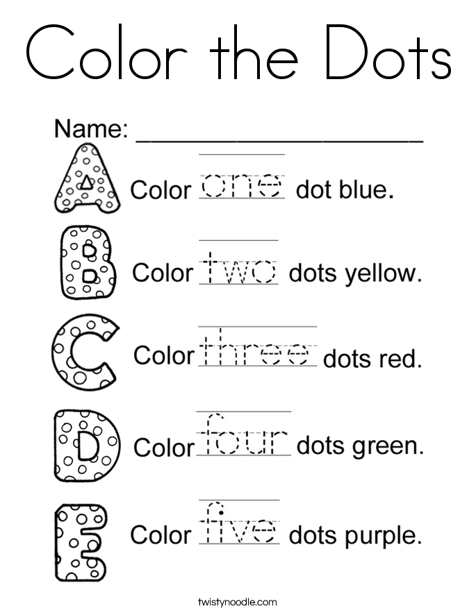 color the dots coloring page