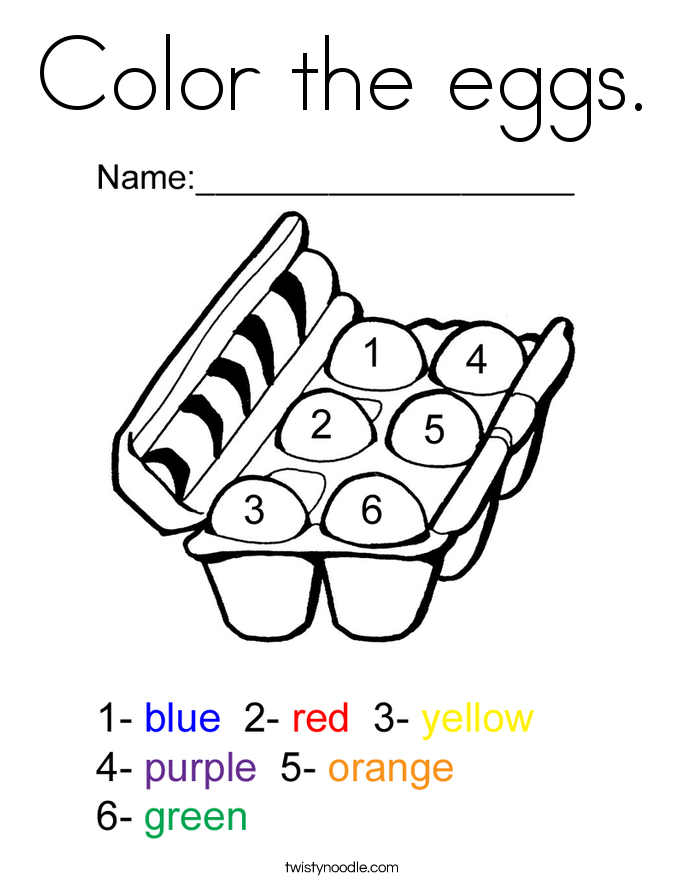 Color the eggs Coloring Page - Twisty Noodle