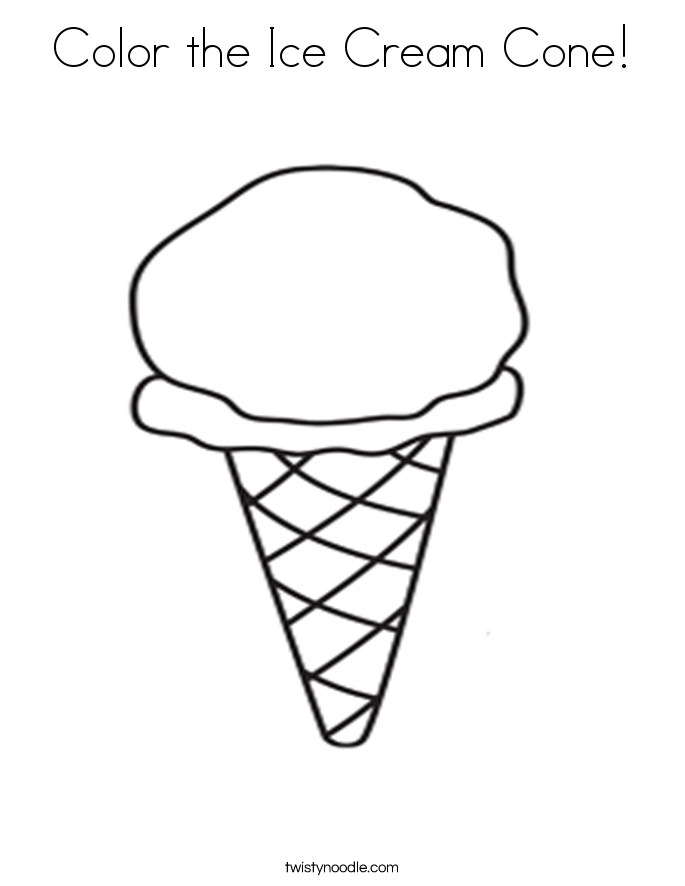 Color the Ice Cream Cone Coloring Page - Twisty Noodle