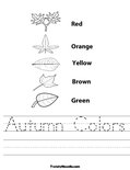 Autumn Colors Worksheet