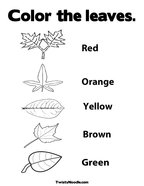 Color the leaves Coloring Page
