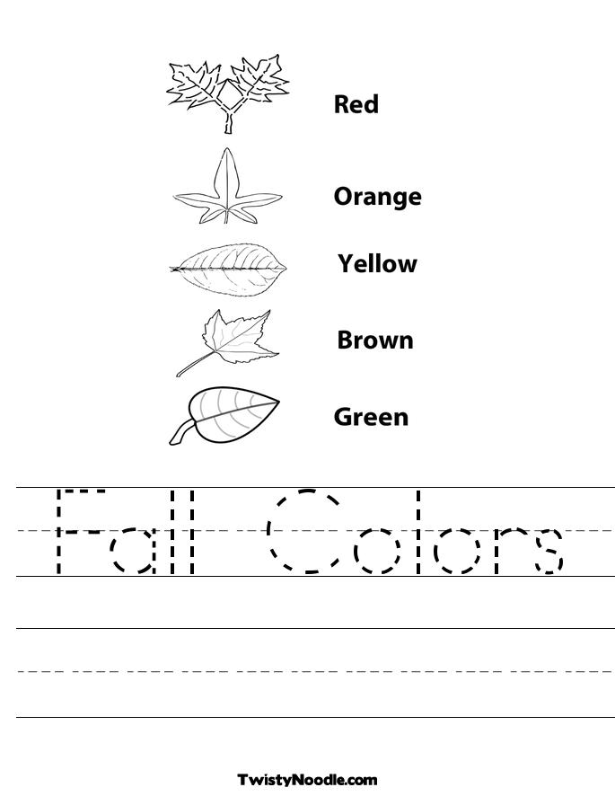 Color the leaves. Worksheet