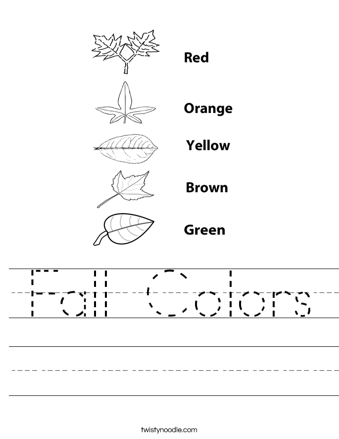 Fall Colors Worksheet Twisty Noodle Fall Colors Worksheet Twisty Noodle
