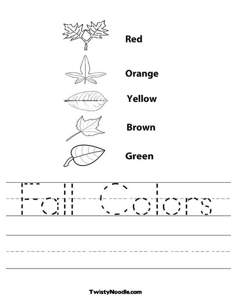 Color the leaves. Worksheet