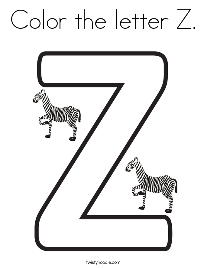 Color The Letter Z Coloring Page Twisty Noodle Color The Letter Z Coloring Page Twisty Noodle