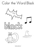 Color the Word Black Coloring Page