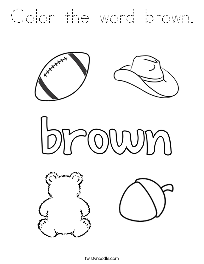 Color The Word Brown Coloring Page Tracing Twisty Noodle Color The Word Brown Coloring Page Tracing Twisty Noodle