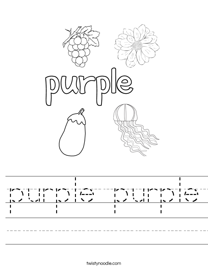 Purple Purple Worksheet Twisty Noodle Purple Purple Worksheet Twisty Noodle