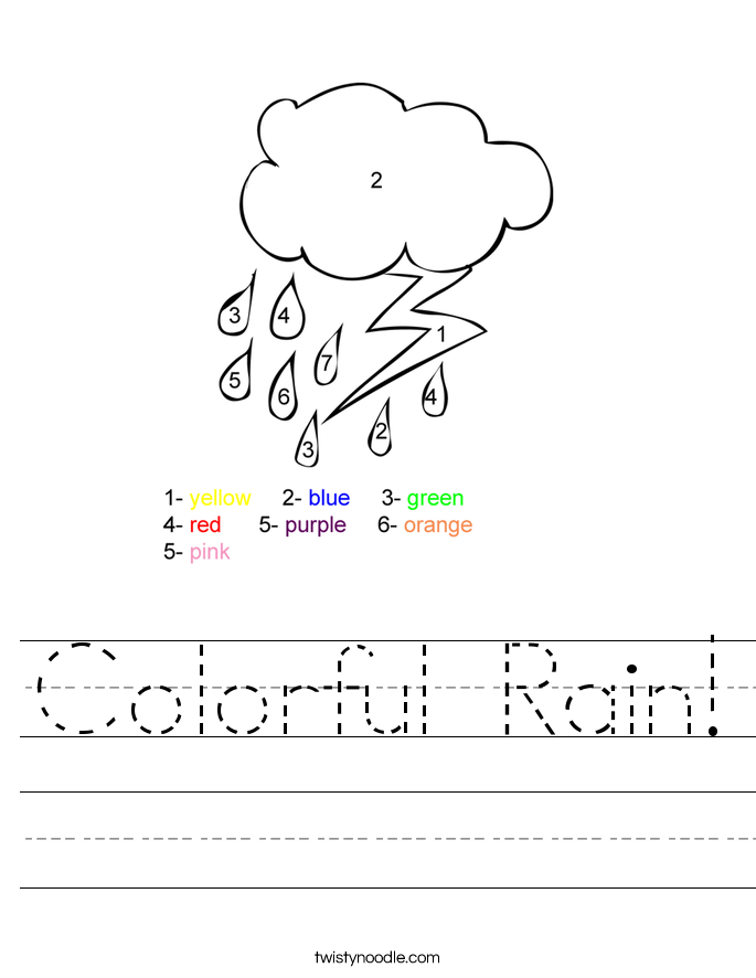 Colorful Rain Worksheet Twisty Noodle Colorful Rain Worksheet Twisty Noodle