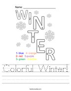 W is for Winter Worksheet - Twisty Noodle