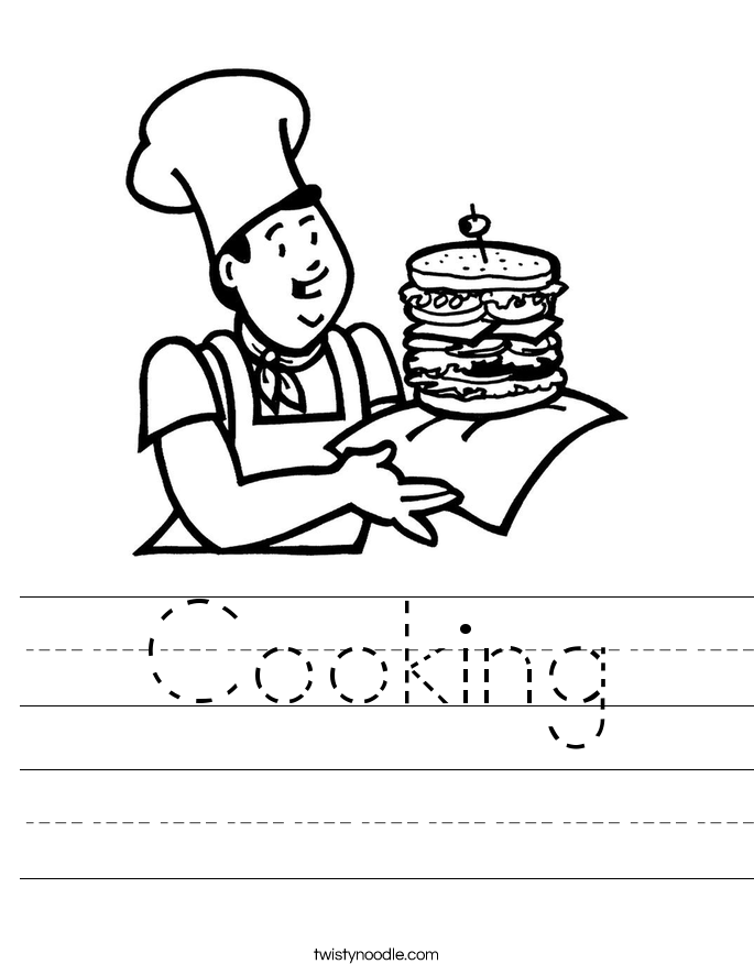 Cooking Worksheet Twisty Noodle Cooking Worksheet