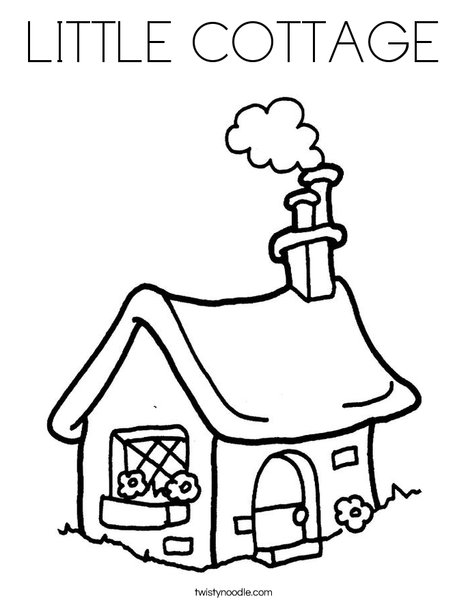 Cottage House Coloring Pages | little cottage coloring page twisty noodle Cottage House Coloring Pages | little cottage coloring page twisty noodle