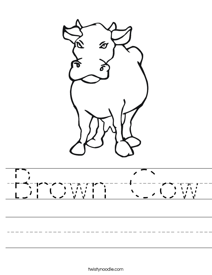 Brown Cow Worksheet Twisty Noodle