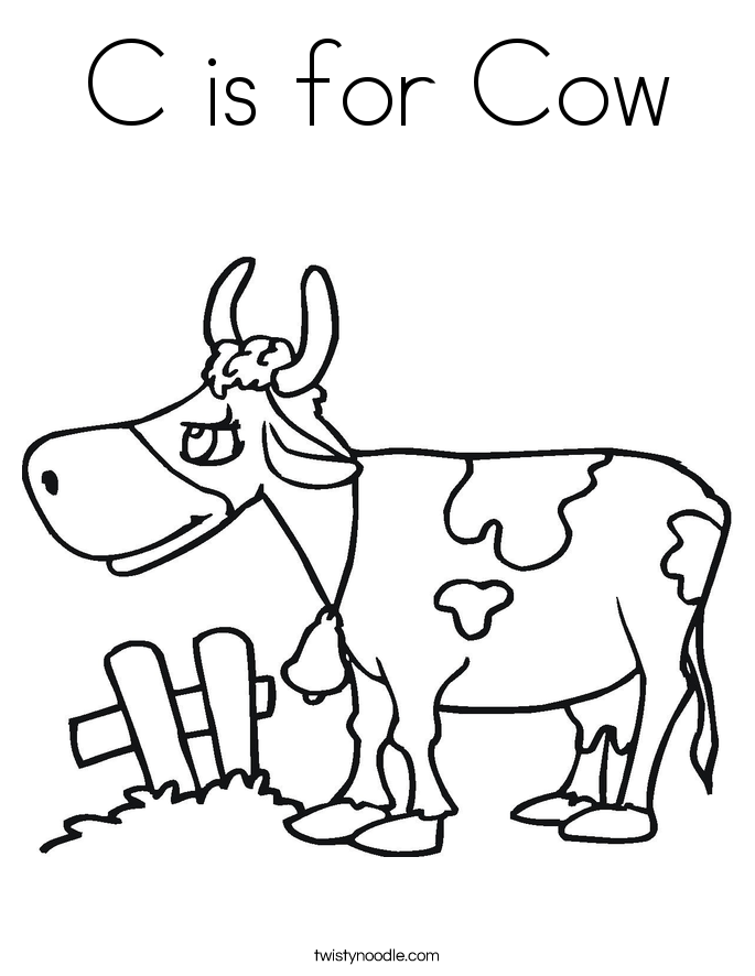 c is for cow coloring pages - photo #4
