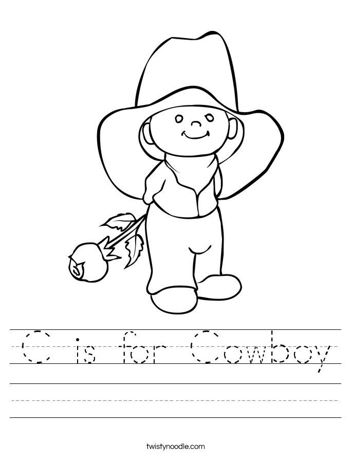 c is for cowboy coloring pages - photo #5