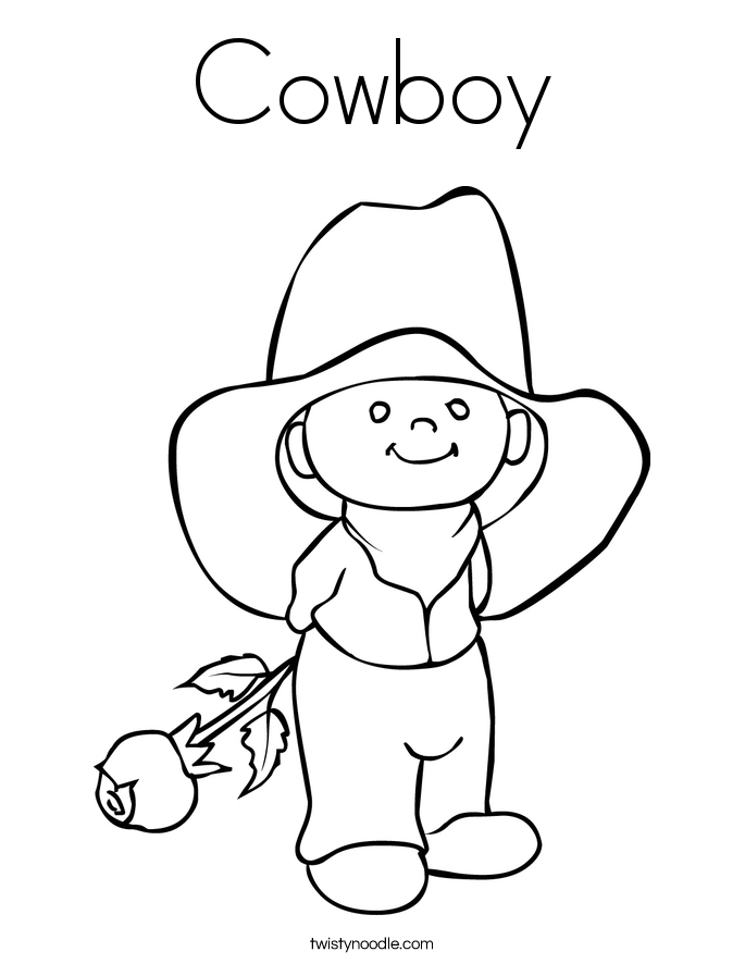 Cowboy Coloring Page - Twisty Noodle