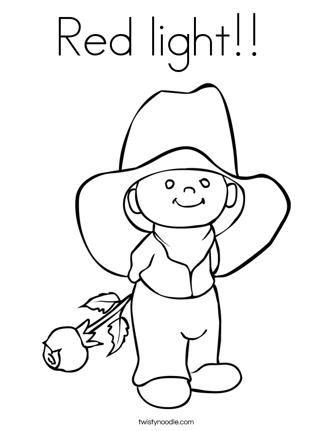 Red light Coloring Page - Twisty Noodle