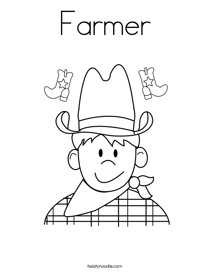 Farmer Coloring Page Twisty Noodle