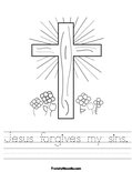 Jesus forgives my sins. Worksheet