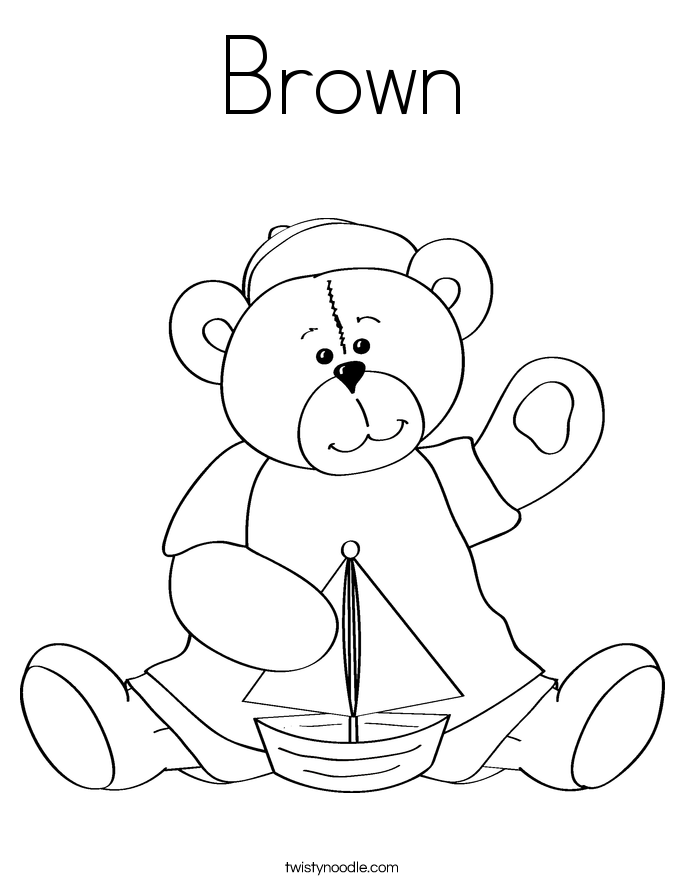 Brown Coloring Page - Twisty Noodle