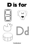 D is for Coloring Page