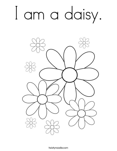I am a daisy Coloring Page - Twisty Noodle