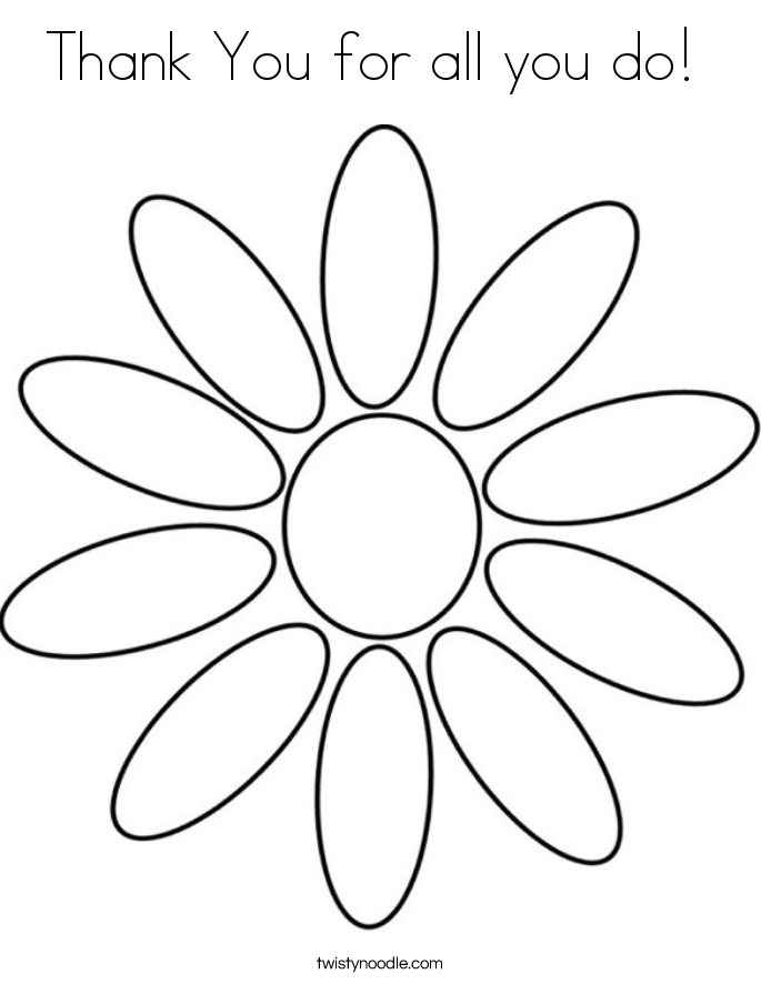 Thank You for all you do Coloring Page - Twisty Noodle