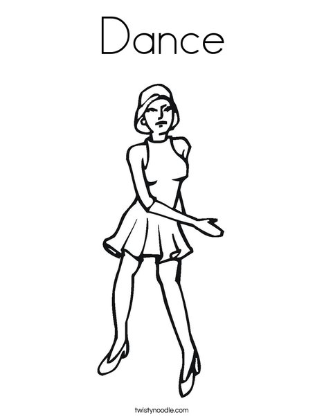Dance Coloring Page - Twisty Noodle Dance Coloring Page - Twisty Noodle