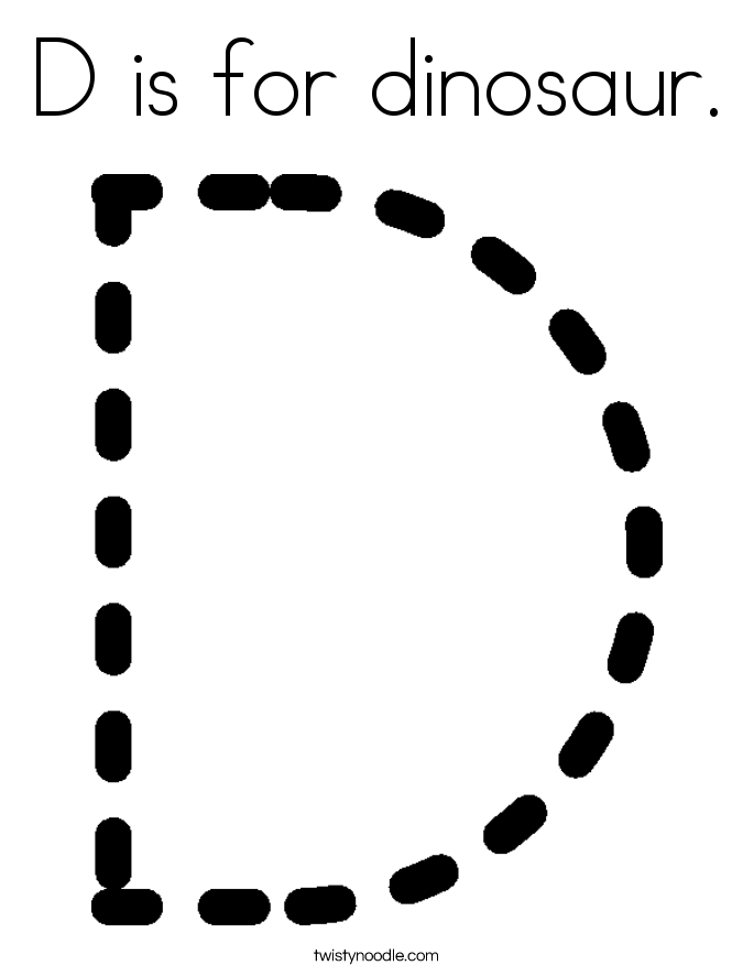 D is for dinosaur Coloring Page - Twisty Noodle