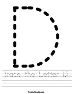 Trace the Letter D Handwriting Sheet