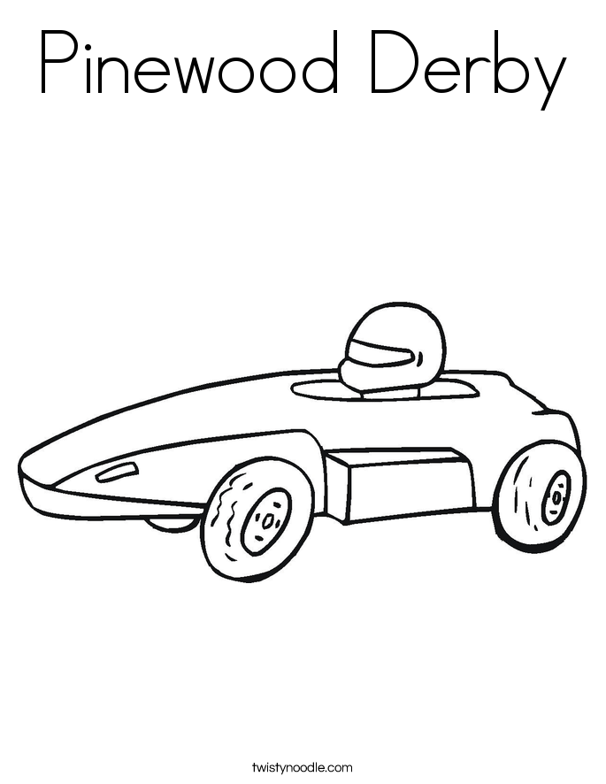 Pinewood Derby Coloring Page Twisty Noodle