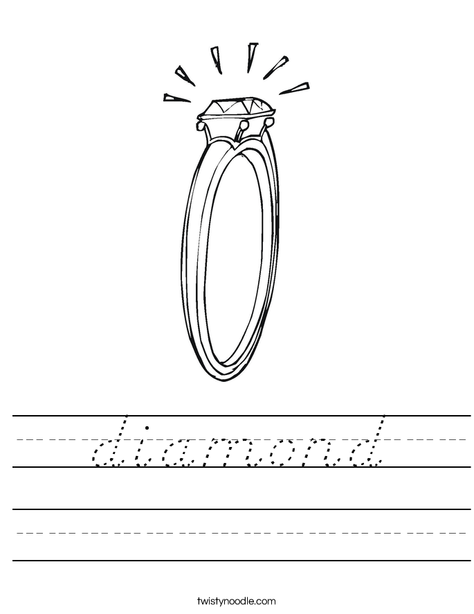 diamond Worksheet - D'Nealian - Twisty Noodle