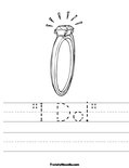 "I Do!" Worksheet