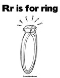 Rr is for ringColoring Page
