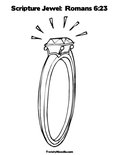Scripture Jewel:  Romans 6:23Coloring Page
