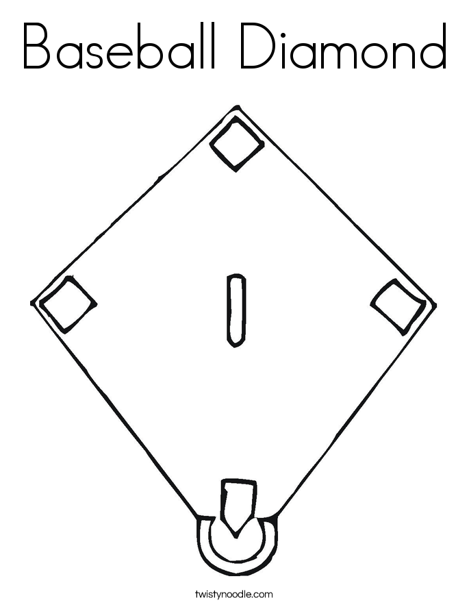 Baseball Diamond Coloring Page - Twisty Noodle