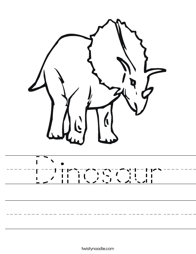Dinosaur Worksheet - Twisty Noodle