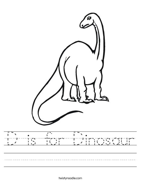 Worksheets Dinosaur Worksheets d is for dinosaur worksheet twisty noodle tall worksheet