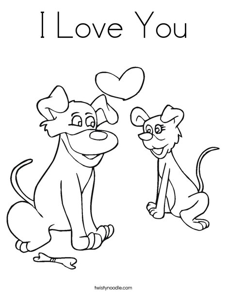 i love you coloring pages dog - photo #5