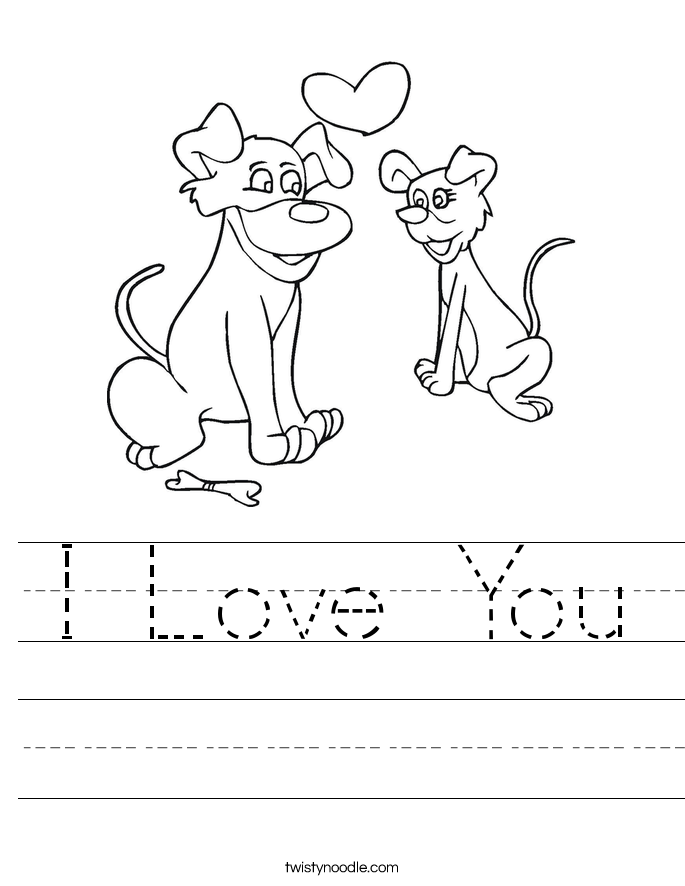 I Love You Worksheet - Twisty Noodle