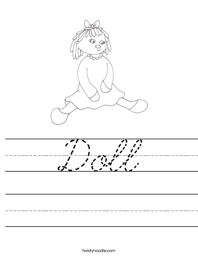 Doll Worksheet - Cursive - Twisty Noodle