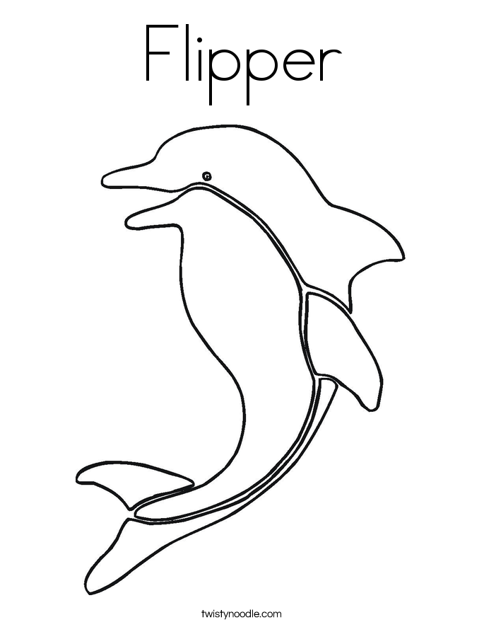 Flipper Coloring Page - Twisty Noodle