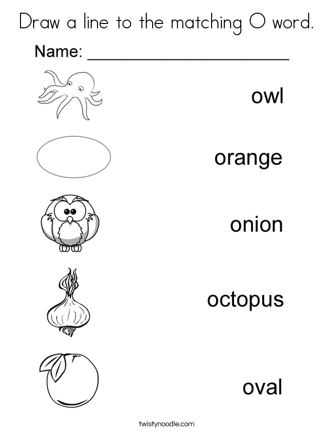 letter o coloring pages twisty noodle words with letter o