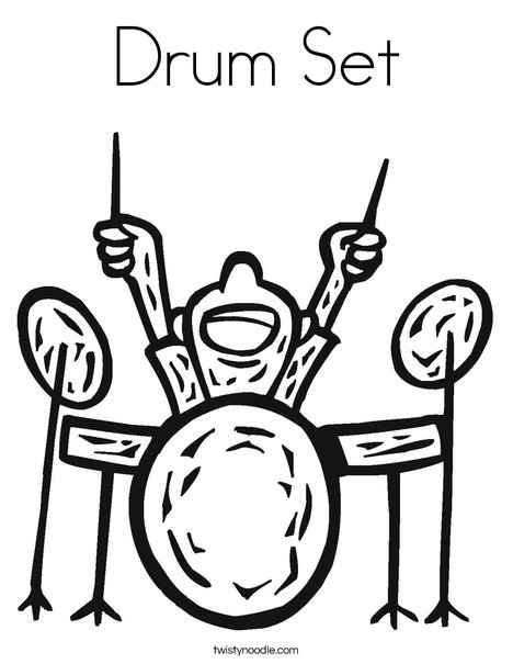 Drum Set Coloring Page - Twisty Noodle