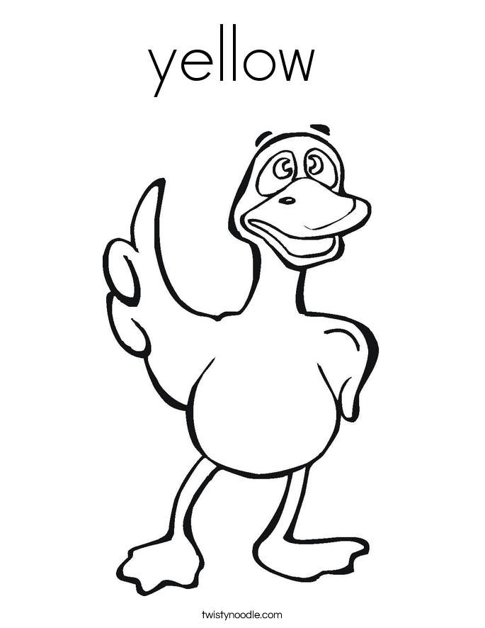 yellow Coloring Page - Twisty Noodle