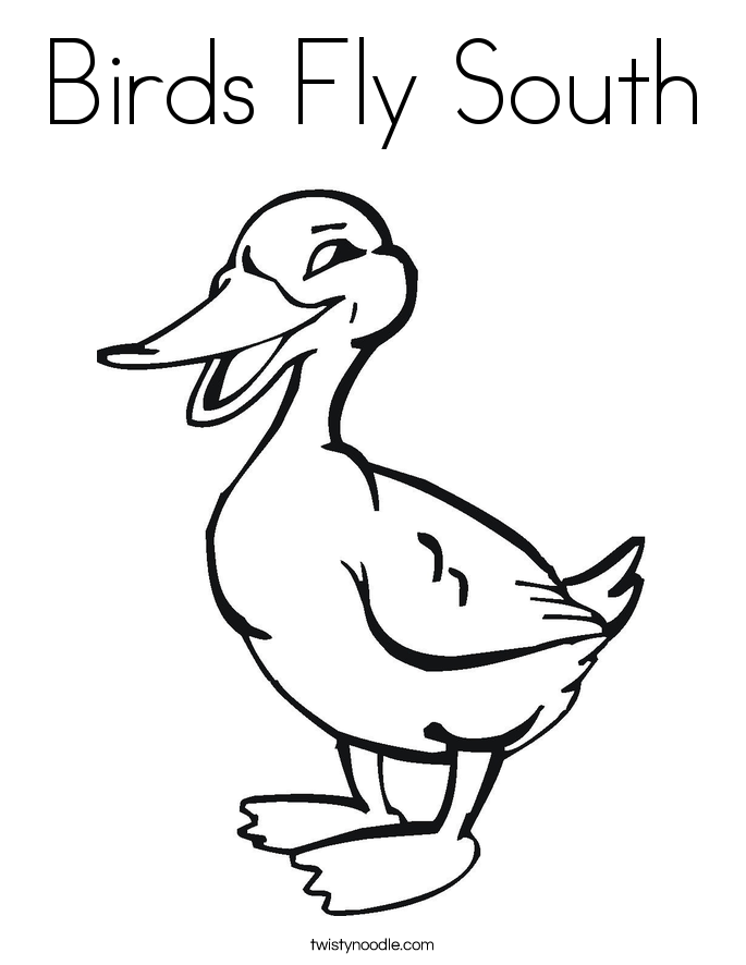 birds fly south coloring page