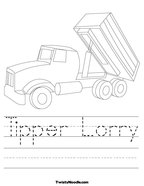 Tipper Lorry Handwriting Sheet
