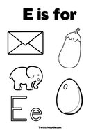 E is for Coloring Page