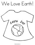 We Love Earth Coloring Page - Tracing - Twisty Noodle