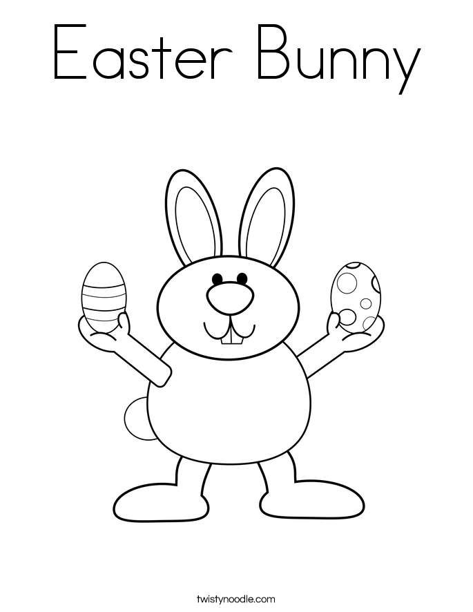 Easter Bunny Coloring Page - Twisty Noodle